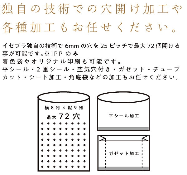 独自技術の穴開け加工や各種加工もお任せください。